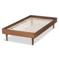 thumbnail image 3 of Bowery Hill Ash Walnut Finished Wood Twin Size Platform Bed Frame, 3 of 7