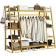 thumbnail image 2 of Perchero de Bambú, Perchero para Ropa, Armario, Estante Almacenamiento de Ropa para Dormitorio, Sala de Estar, Lavadero 160 * 40 * 140CM (Caqui), 2 of 7