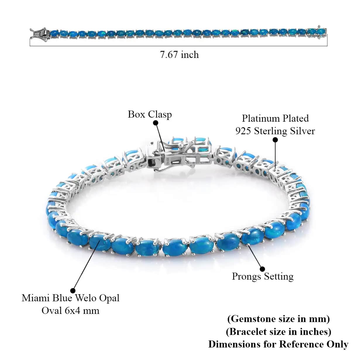 Shop LC Platinum Plated 925 Sterling Silver Oval Opal Tennis Bracelet  Engagement Wedding Anniversary Bridal Jewelry Valentine Gifts for Women  Size