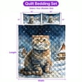 thumbnail image 5 of Hello Winter Scottish Fold Welcome Snowy Night Watercolor Vintage Quilt Bedding Set Cat Lover Kitten Owner Gifts 1 Blanket Bed Cover 2 Pillowcases - 01011, 5 of 5