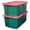 Green Base Red Lid, variant on HeSLehs Durabilt 27 Gallon Capacity Lid Stackable Heavy Duty Tough Storage Container Tote with Snap On Lid for Storage Use, Black and Yellow