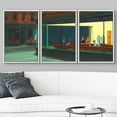 thumbnail image 3 of wall26 Framed Canvas Print Wall Art Set Nighthawks by Edward Hopper Cultural Historic Oil Painting Fine Art Reproduction Scenic Colorful for Living Room, Bedroom, Office - 16"x24"x3 White, 3 of 5