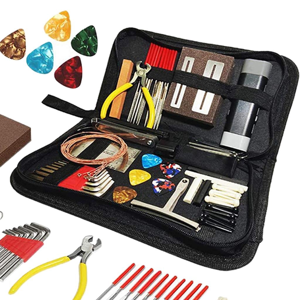 LeeQinersw 72pcs Guitar Repairing Tool Kit Guitar Tool with Carry Bag Maintenance Set Guitar Accessory with Carry Bag