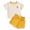 Yellow, variant on TAIAOJING Girls Outfits Sets Toddler Summer Casual Short Sleeve Shorts Outfits Sets With Cute Cartoon Embroidery For 1-6 Years Old Kids Comfortable Daily Wear Cozy 2-3Y