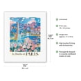 thumbnail image 2 of The Flowers of Paris France (Les floralies de Paris) - Eiffel Tower - Vintage Travel Poster by Raoul Dufy c.1959s - Fine Art Rolled Canvas Print 11in x 14in, 2 of 4