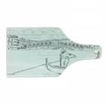 thumbnail image 1 of Venice Cutting Board, Rialto Bridge Gondola Romantic Italian Landmark Inspired Sketchy Cityscape, Decorative Tempered Glass Cutting and Serving Board, Wine Bottle Shape, Black White, by Ambesonne, 1 of 1