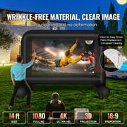 SKYSHALO Outdoor 14 ft nflatable Movie Projector Screen with Blower, Black