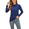 thumbnail image 1 of Haut Tunique à Manches Longues pour Femmes, Col Roulé Extensible, Ajusté, sous-Vêtements, T-Shirt Basique d'Hiver Doux, Taille p-5TG, 1 of 6