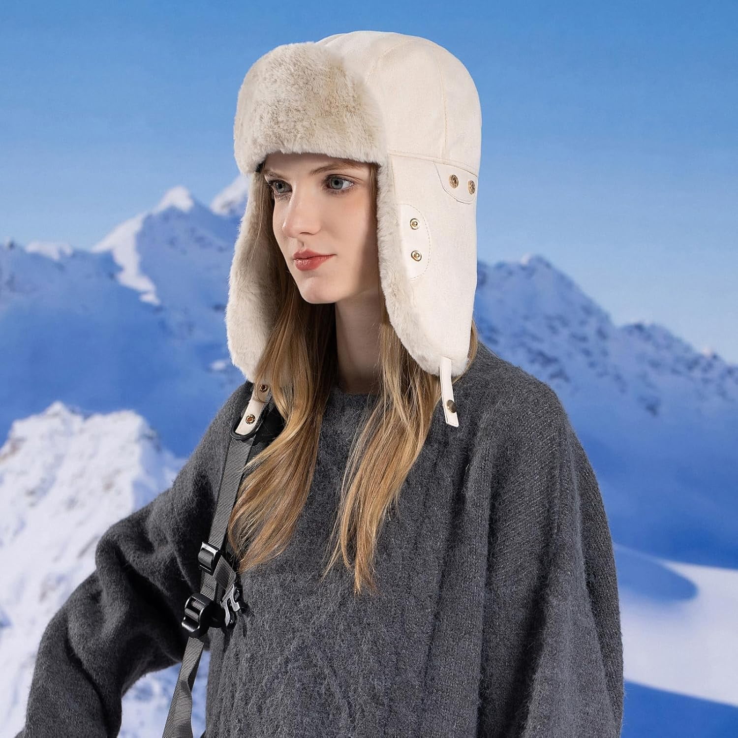 YooGuoGuo Women Men Winter Trapper Hats Ear Flaps Ushanka Trooper Hunting Hat Outdoor Ski Snow Windproof Cap