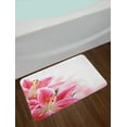 thumbnail image 2 of Pink and White Bath Mat, Florist Theme with Lilies Close Up A Fresh Bouquet for the Loved Ones, Non-Slip Plush Mat Bathroom Kitchen Laundry Room Decor, 29.5 X 17.5 Inches, Pink Orange Green, Ambesonne, 2 of 2