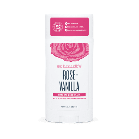 Schmidt's Rose + Vanilla Natural Deodorant Stick, 2.65