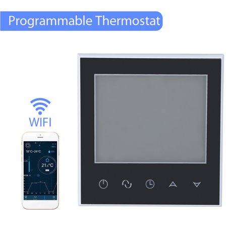 Wireless Touch Smart Digital Programmable WiFi Thermostat for Heating System (Best Wireless Programmable Room Thermostat)