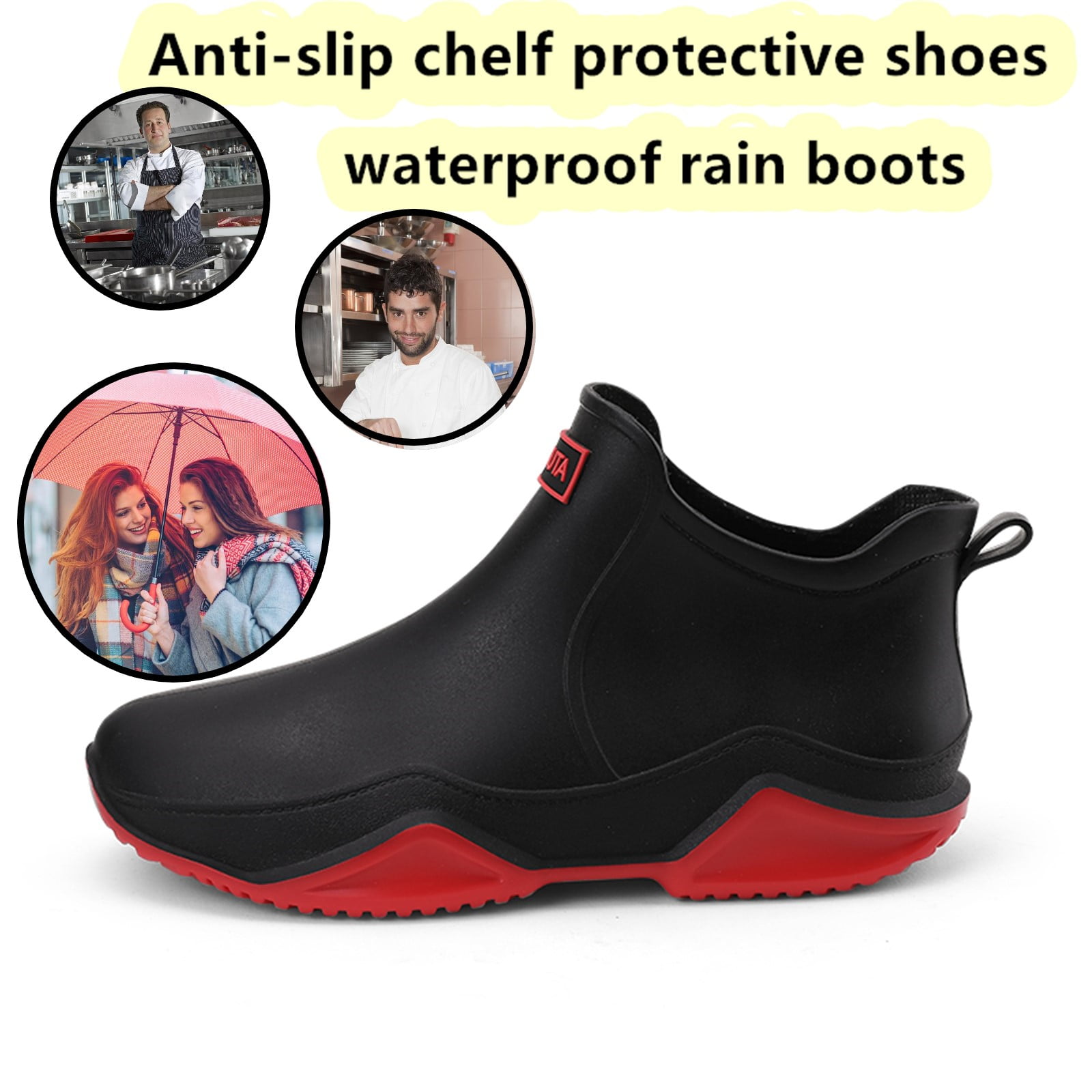 Chaussures De Travail Antidérapantes Imperméables Confortables Pour Hommes Et Femmes Pour Cuisine Jardin Hôpital Extérieur Bottes De Pluie Courtes Imperméables à Enfiler Chaussures D'Eau