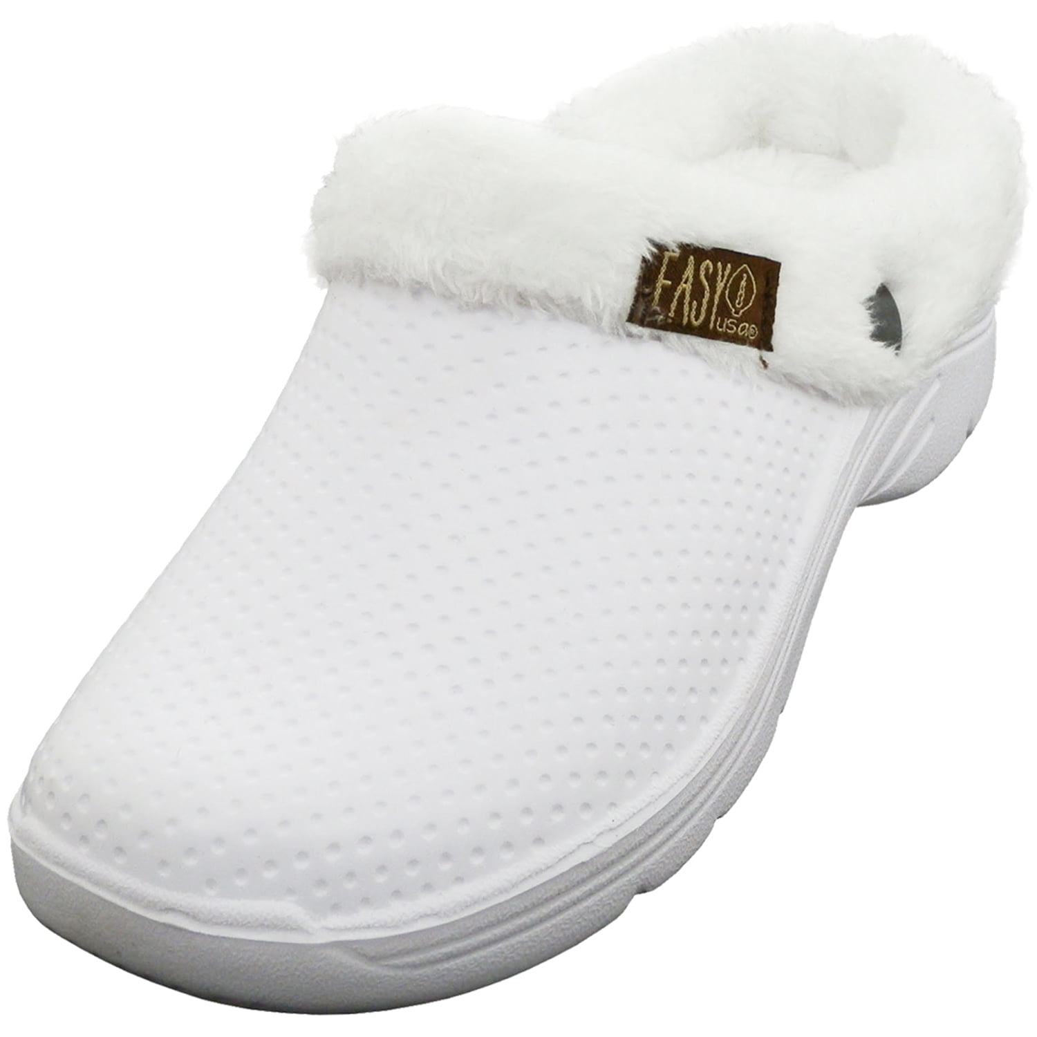 Bkolouuoe Slippers Fluffy Fleece Lined Winter Indoor Outdoor Non-Slip House Home Slip on Garden Shoes Men Women