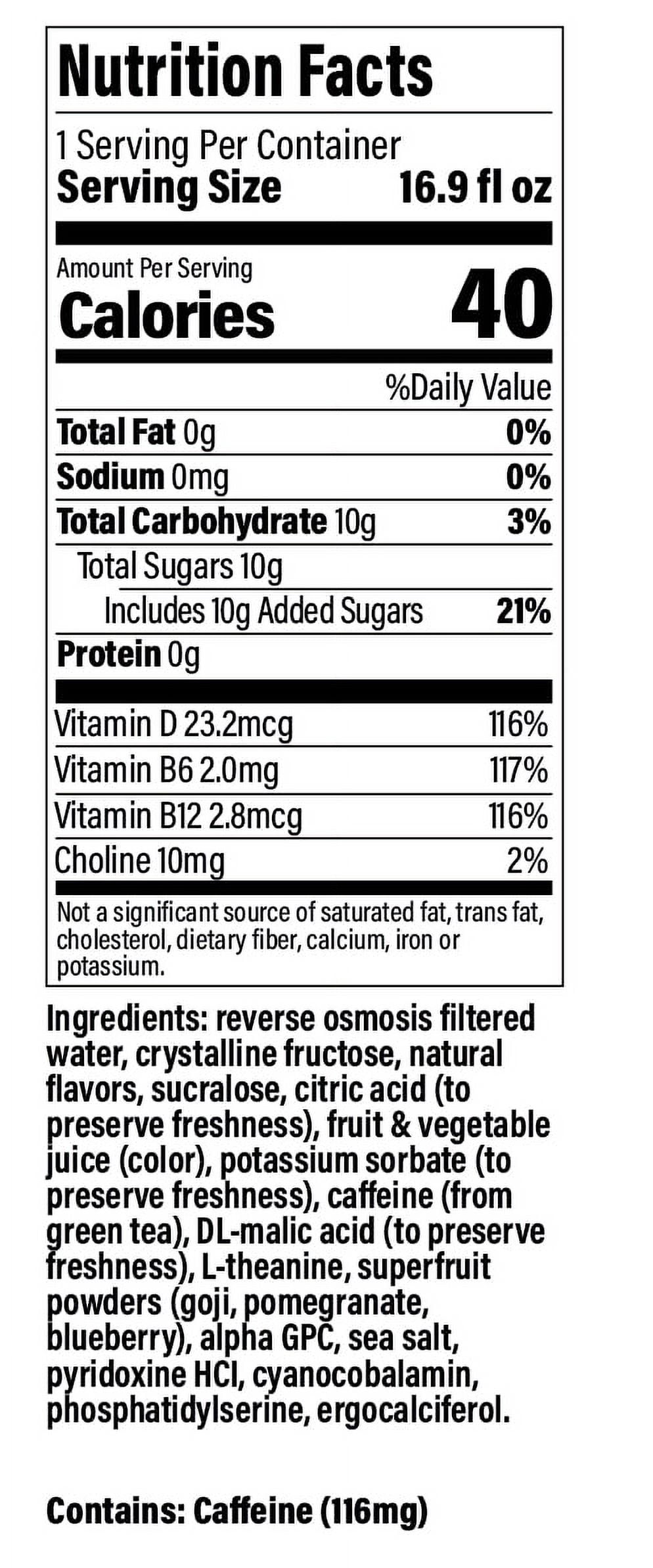 neuroSONIC, Superfruit, Energy Beverage, 16.9oz (12 Pack)