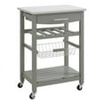 thumbnail image 1 of Linon Natalie Wood Stainless Steel Top Kitchen Cart in Gray, 1 of 4