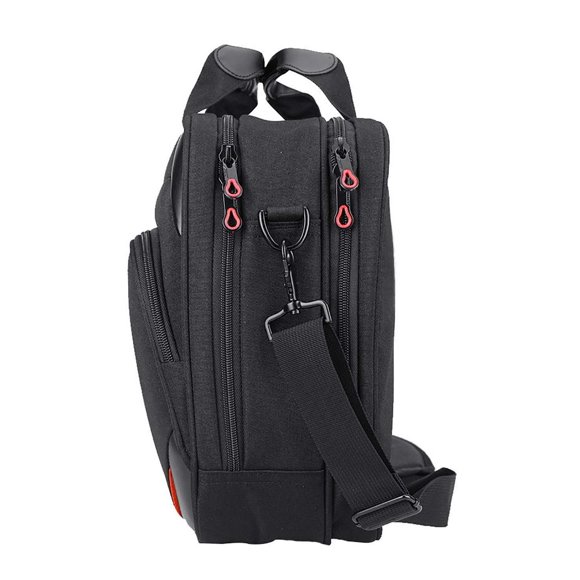 KROSER Sacoche pour Ordinateur Portable 15,6 Pouces Mallette pour Ordinateur Portable Sac Messager Imperméable Étui pour Ordinateur Portable Housse d'Épaule Durable avec Poches RFID pour Affaires/université/femmes/hommes-Noir/rouge