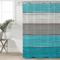 thumbnail image 4 of Shower Curtain, Country Wood Board Gray Urquoise Waterproof Shower Curtain Set with Hooks for Bathroom Showers,Stalls and Bathtubs,60x72In Vintage Gradient Plank, 4 of 8
