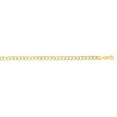 thumbnail image 2 of JewelStop 14K Yellow Gold White Pave 4.6mm Diamond-Cut Comfort Curb Chain, Lobster Clasp - 24 Inches, 2 of 3