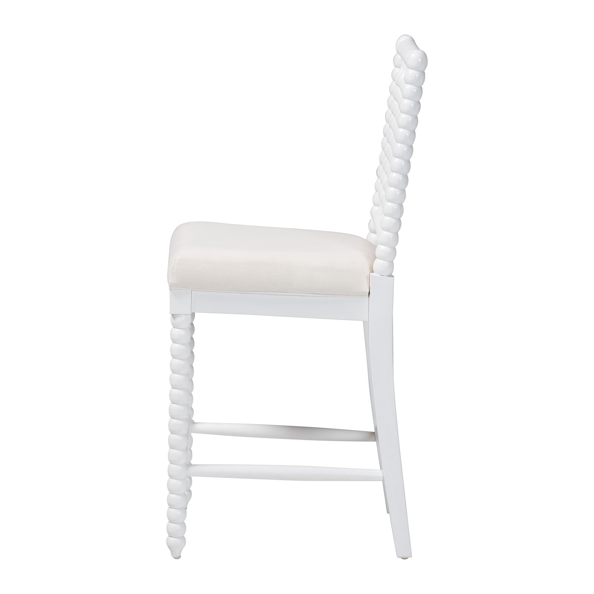 bali & pari Deya Traditional Counter Stool, Counter Height, White