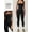 Black, variant on Women Square Neck Ribbed Workout Jumpsuit Sleeveless Tummy Control One Piece Bodysuit High Stretch Athletic Full Length Yoga Onesie