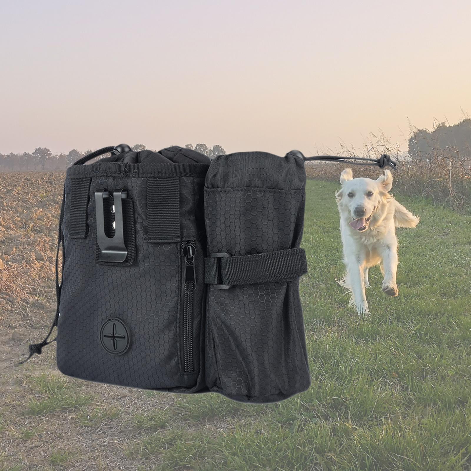 Bvdfgk Dog Treat Waist Bag Holder, Training Pouch, Waist Belt Shoulder Strap Fanny Pack Black
