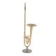 thumbnail image 2 of 12cm Miniature Pure Copper Trombone Model with Support Mini Musical Instrument Model With Black Leather Box, 2 of 5