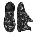 thumbnail image 1 of Zapatos planos con estampado de calavera para mujer, zapatillas informales cómodas con cordones para mujer, zapatillas de plataforma ligeras, 1 of 6