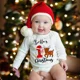 thumbnail image 1 of Bodys personalizados para bebé para su primera Navidad, ropa personalizada con nombre para recién nacidos, mono de manga larga para niño y niña, traje de fiesta para bebé, 1 of 5