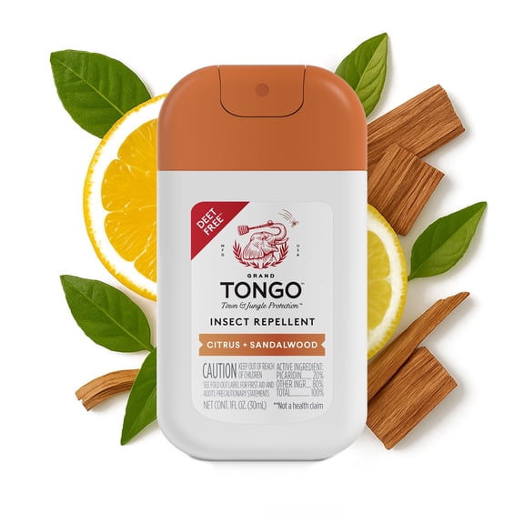 Grand Tongo Insect Repellent Citrus Sandalwood Bug Spray Pocket Sized 12 Hour Picaridin DEET Alternative Mosquito and Tick Spray