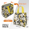 thumbnail image 3 of Pioneer Flower Floral Print Pattern Insulated Lunch Bag for Women & Adults,Large Portable Soft Cooler Lunch Bag,Thermal Food Storage Tote with Pearl Cotton,8.66L,8.75x5.75x9.5 Inch, 3 of 6