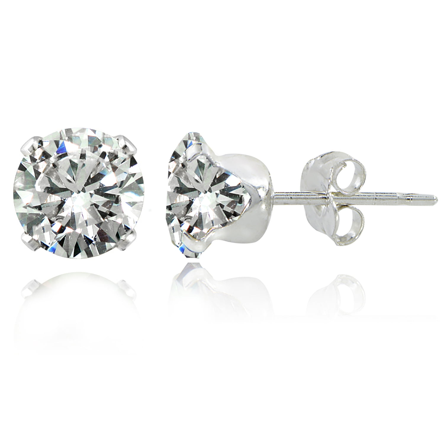 Details about   1.5ct RD Solitaire Classic Stud Natural Garnet Earrings 14k White Gold Push Back