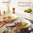 thumbnail image 5 of CAROTE 39-Pieces Ceramic Cookware Set, Nonstick Pots and Pans with Floral Detachable Handles, Induction Compatible, Diswasher Safe, Brown, 5 of 9