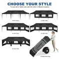 thumbnail image 3 of COBIZI 10x30 Pop Up Canopy Tent with 8 Sidewalls,Wave Eave Heavy Duty Canopy Tent for Outside ,Camping,Wedding,Ez tents for party with Roller Bag Thickened Frame Large Space UV 50+ Waterproof,Black, 3 of 11