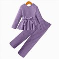 thumbnail image 5 of NOLDARES Toddler Baby Girl Clothes Cute Long Sleeve Sweatshirt Fall Winter Outfits Kids Joggers Pants 2Pcs Soft Set(Purple,9-10 Y), 5 of 6