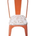 thumbnail image 5 of OSP Home Furnishings Bristow Metal Chair with Vintage Wood Seat, Orange Frame & Pine white Finish Seat, 4 Pack, 5 of 5