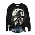 thumbnail image 5 of Jsaierl Halloween Sweatshirts for Women Plus Size Pumpkin Ghost Graphic Sweatshirt Loose Fit Round Neck T-shirt Long Sleeve Holiday Pullover Tops Halloween Costumes, 5 of 6