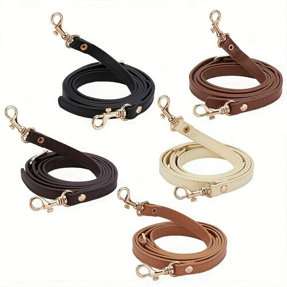 5pcs 5Color Adjustable Crossbody Bag Straps, Faux Leather Purse Straps Replacement With Gold Hooks, 0.47in Width, Adjustable 33.5-51.2in, Handbag Strap For Shoulder Crossbody Bags Handbags Clutches