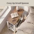thumbnail image 6 of LEDREM 2-Tier Farmhouse End Table with Bottom Shelf, Small Side Table for Living Room, Bedroom, 23.6 x 21.6 x 11.8 Inches, Rustic White and Honey Brown, 6 of 8