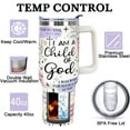 thumbnail image 3 of 40 Oz "I Am a Child of God" Christian Tumbler - Inspirational Religious Gift for Christian Women, Mom, Wife, Sister, Friend - Bible Verse Faith Gift, 3 of 6