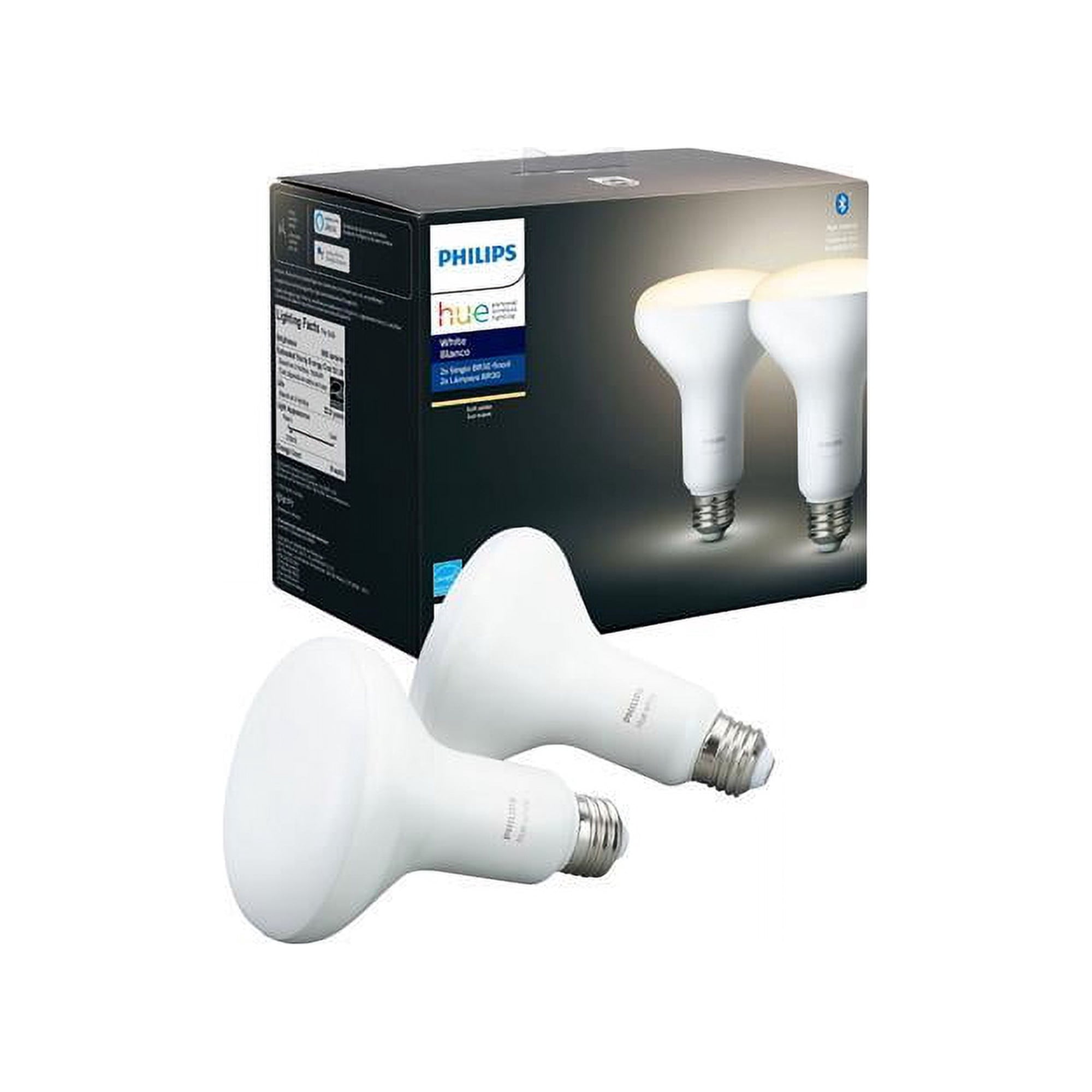 Philips Hue BR30 Bluetooth Smart LED Bulb 2-Pack, White