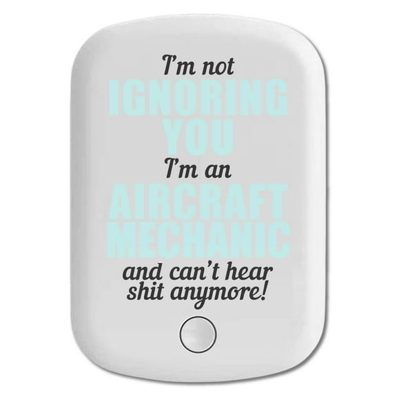 DistinctInk Magnetic Battery Pack, 5000 mAh Wireless Portable Charger with USB-C Cable, Compatible with MagSafe iPhone 14 / 13 / 12 Series - I'm Not Ignoring You Aircraft Mechanic Can't Hear