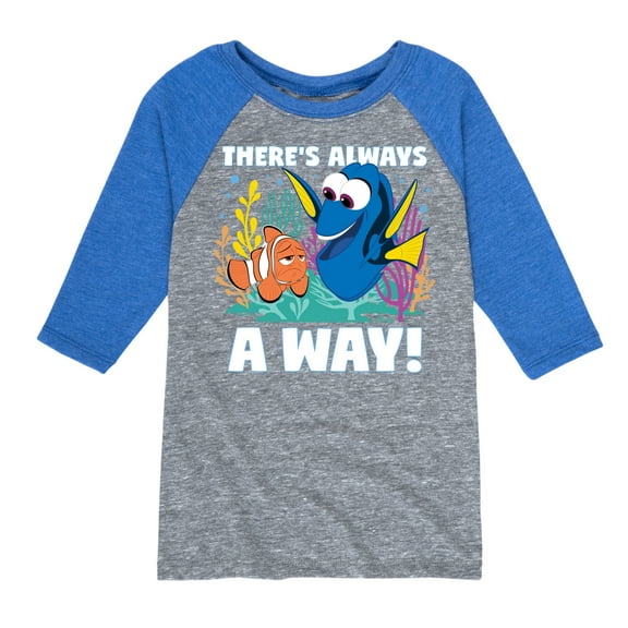 Disney Finding Dory - There's Always A Way - Toddler & Youth Raglan Graphic T-Shirt