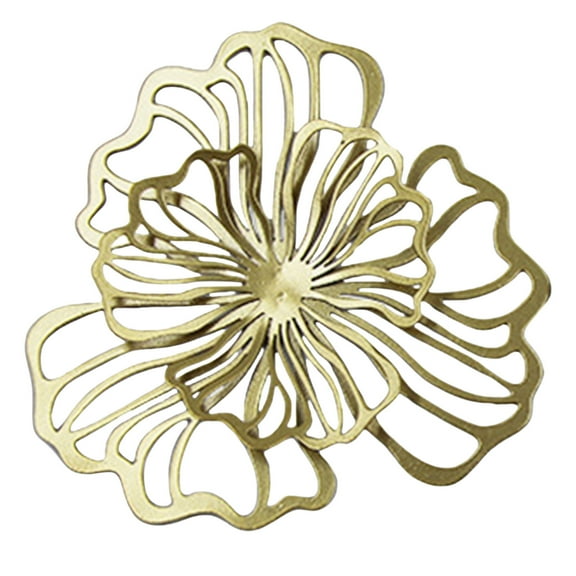 Multicolors Double Layer Metal Flower Wall Art,Hollow Out Metal Sign Flower Designs Home Decors for Bedroom Dining Area