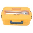 thumbnail image 1 of Thermal Lunch Box, Compartments Design Large Capacity Bento Box Microwaveable Leakproof With Spoon  Chopsticks   For School For Childrens Elegant Blue Lunch Box, 1 of 8