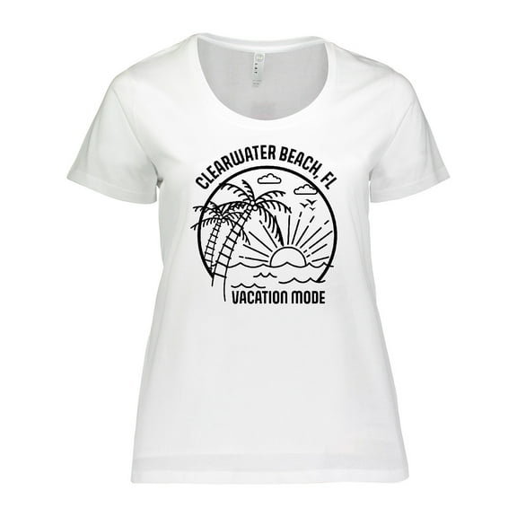 Inktastic Summer Vacation Mode Clearwater Beach Florida Women's Plus Size T-Shirt