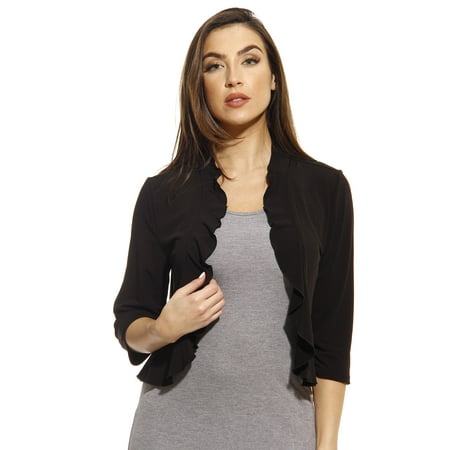 Just Love Women's Shrug Cardigan - Stylish and Versatile Layering Piece for Any Occasion (Black, Large)