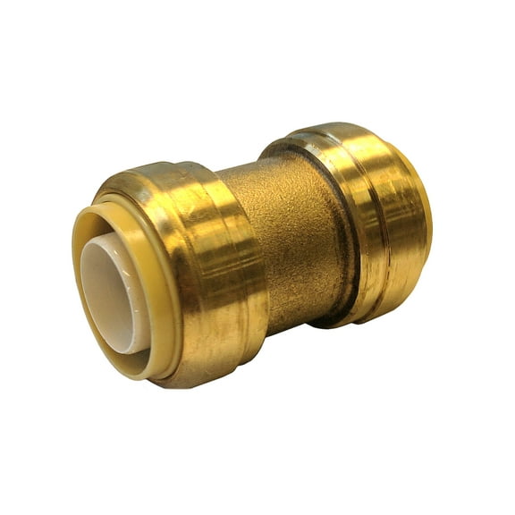 Libra Supply Lead Free 1 inch Push-Fit Coupling, Push to Connect, (Click in for more size options), 1'', 1-inch, Brass Pipe Fitting Plumbing Supply