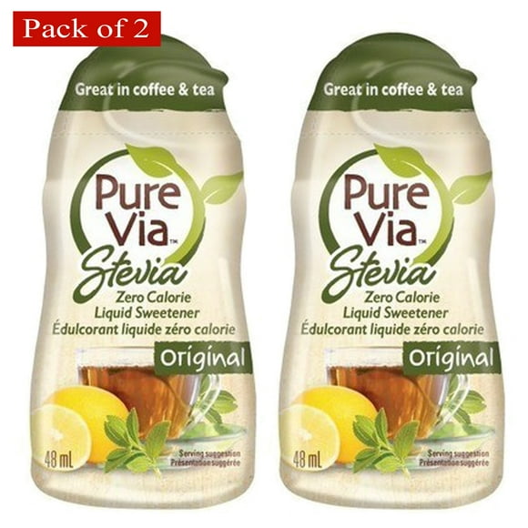 Pure Via Liquid Sweetner W/ Stevia 48ml (Pack of 2)