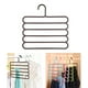 thumbnail image 4 of Perchas de 5 niveles para pantalones, organizador de ropa, ahorra espacio, antideslizantes para jeans Marrón, 4 of 8